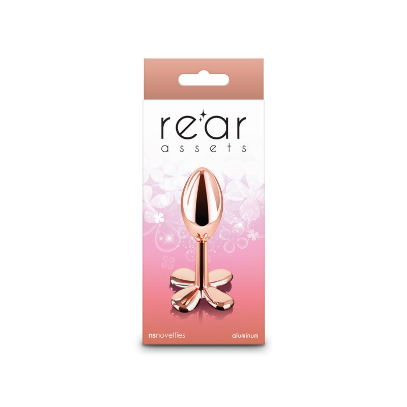 Rear Assets Clover - Rose Gold - Rose Gold 9.2 cm Metallic Butt Plug