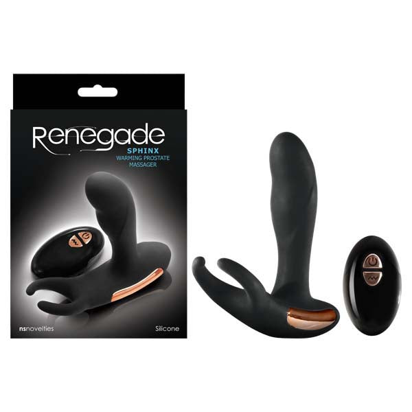 Renegade - Sphinx - Black 13 cm (5.1) USB Rechargeable Warming Prostate Massager with Wireless