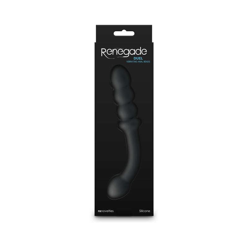 Renegade Duel - Black - Black 21.4 cm USB Rechargeable Vibrating Double Ended Anal Wand