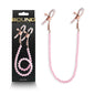 Bound Nipple Clamps - DC1 - Pink - Gold Nipple Clamps with Pink Pearl Chain