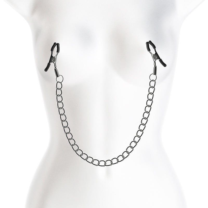 Bound Nipple Clamps - DC2 - Gunmetal - Gunmetal Nipple Clamps with Chain