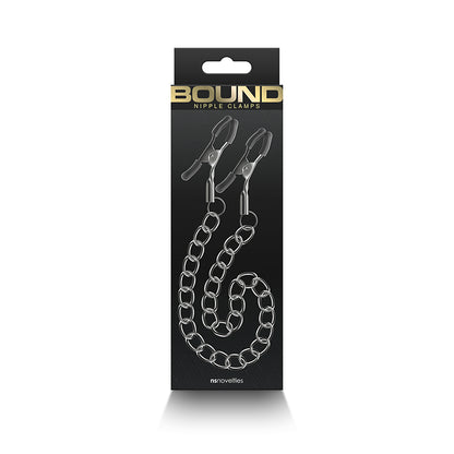 Bound Nipple Clamps - DC2 - Gunmetal - Gunmetal Nipple Clamps with Chain