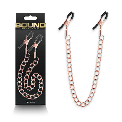 Bound Nipple Clamps - DC2 - Rose Gold - Rose Gold Nipple Clamps with Chain