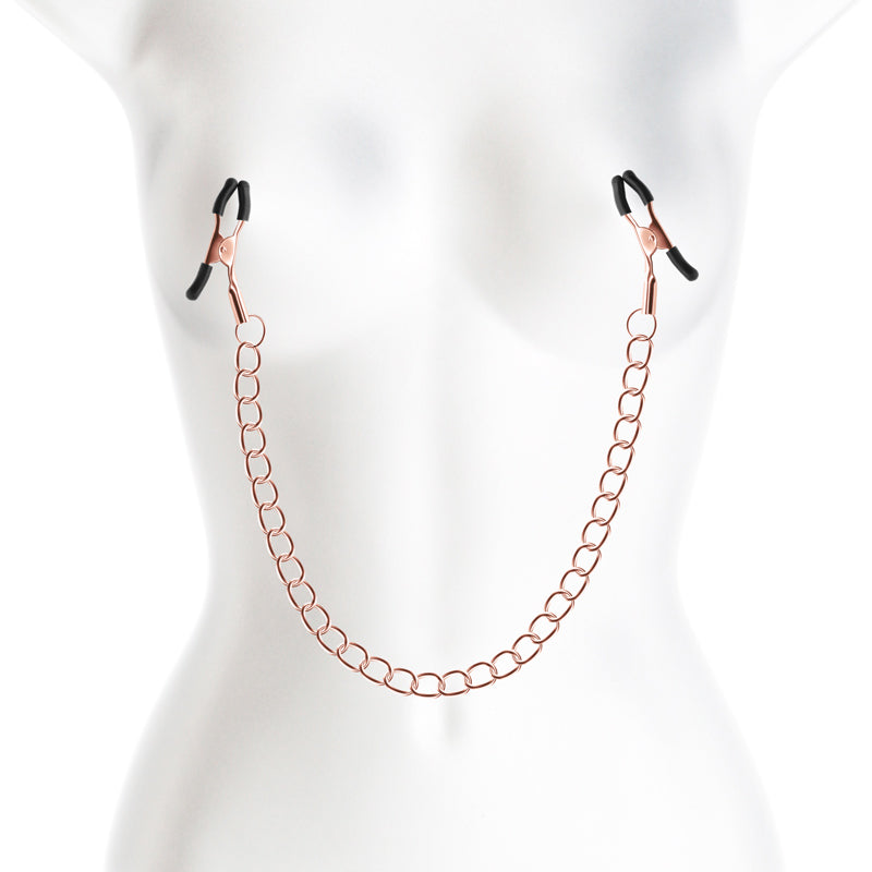 Bound Nipple Clamps - DC2 - Rose Gold - Rose Gold Nipple Clamps with Chain