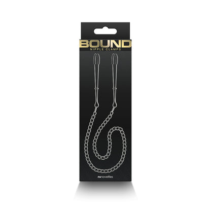 Bound Nipple Clamps - DC3 - Gunmetal - Gunmetal Nipple Clamps with Chain