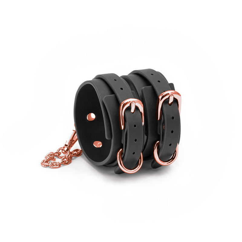 Bondage Couture Ankle Cuffs - Black - Black Restraints