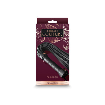 Bondage Couture Flogger - Black - Black Flogger Whip