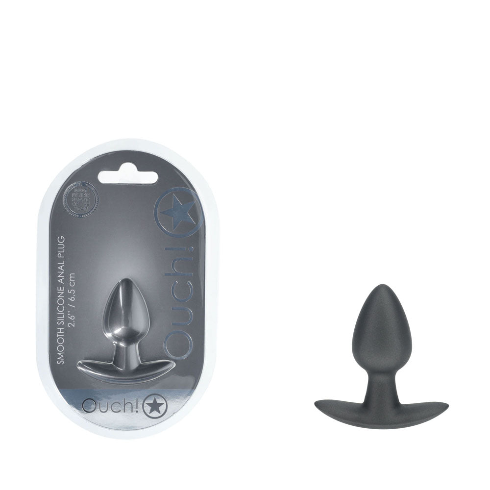 OUCH! Anal Plug - Small - Gun Metal - Gun Metal Grey 6.5 cm Small Butt Plug