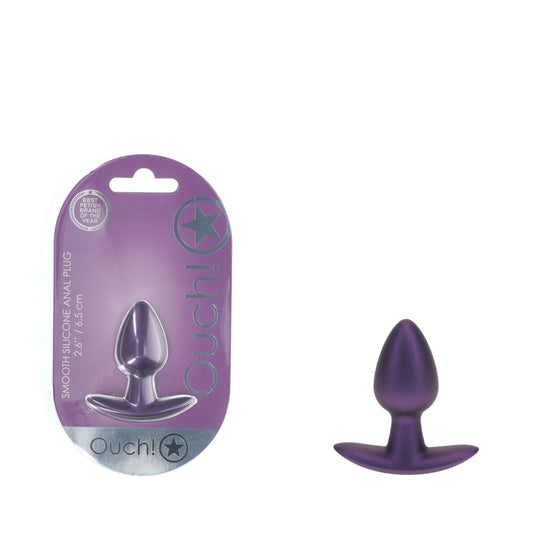 OUCH! Anal Plug - Small - Metallic Purple - Metallic Purple 6.5 cm Small Butt Plug