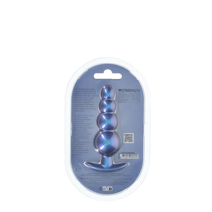 OUCH! Beaded Anal Plug - Metallic Blue - Metallic Blue 11.7 cm Butt Plug