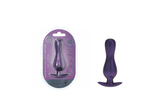 OUCH! Curvy Anal Plug - Metallic Purple - Metallic Purple 11.7 cm Butt Plug