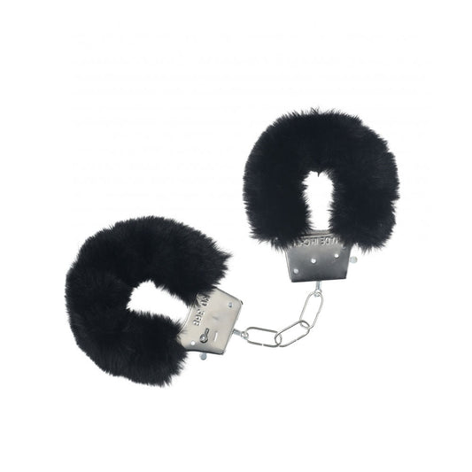 OUCH! Classic Fluffy Cuffs - Black - Black Fluffy Restraints