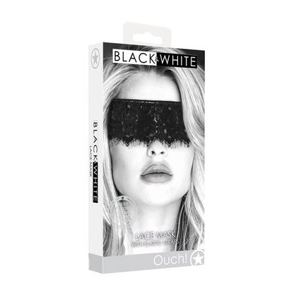 OUCH! Black & White Lace Mask With Elastic Straps - Black Eye Restraint