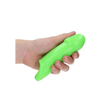 OUCH! Glow In The Dark Smooth Thick Stretchy Penis Sleeve - Glow in Dark 15.5 cm Penis Extensio