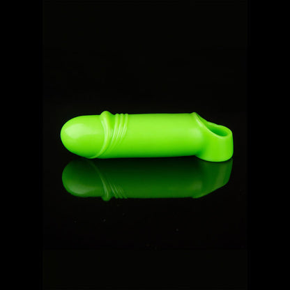 OUCH! Glow In The Dark Smooth Thick Stretchy Penis Sleeve - Glow in Dark 16 cm Penis Extension