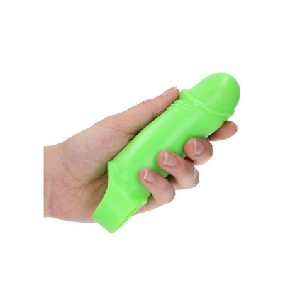 OUCH! Glow In The Dark Smooth Thick Stretchy Penis Sleeve - Glow in Dark 16 cm Penis Extension