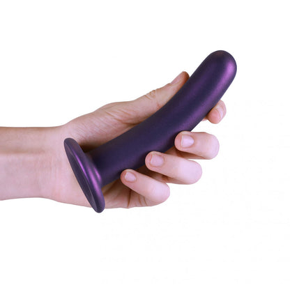 OUCH! Smooth Silicone G-Spot Dildo - 6 / 14.5 cm - Metallic Purple 14.5 cm Dildo