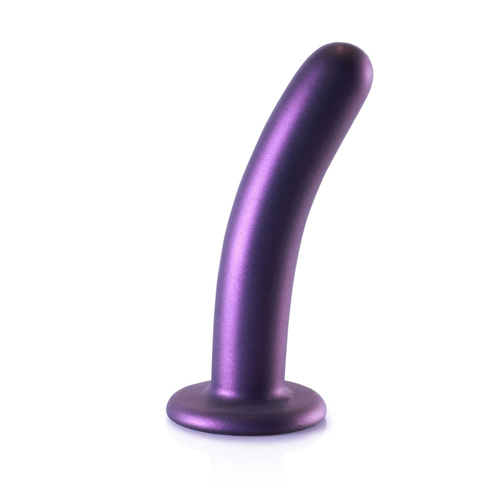 OUCH! Smooth Silicone G-Spot Dildo - 6 / 14.5 cm - Metallic Purple 14.5 cm Dildo