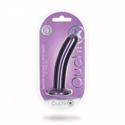 OUCH! Smooth Silicone G-Spot Dildo - 6 / 14.5 cm - Metallic Purple 14.5 cm Dildo