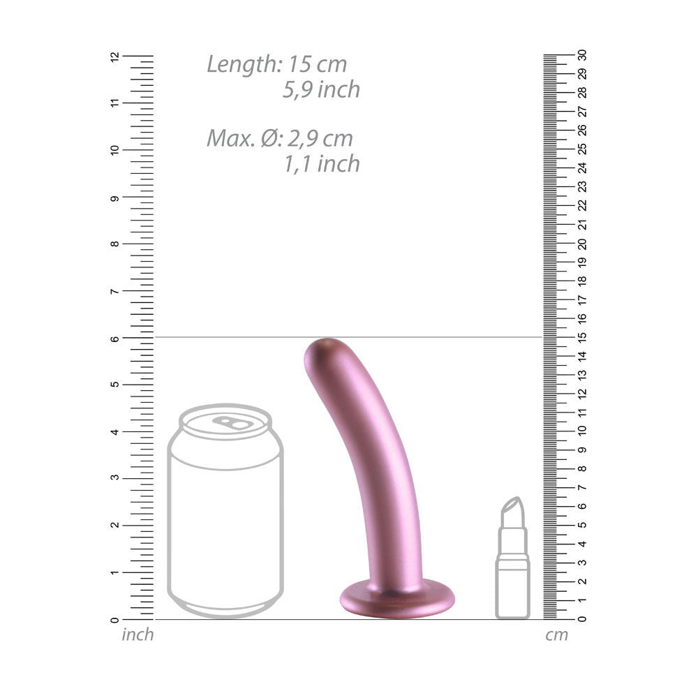 OUCH! Smooth Silicone G-Spot Dildo - 6 / 14.5 cm - Rose Gold 14.5 cm Dildo