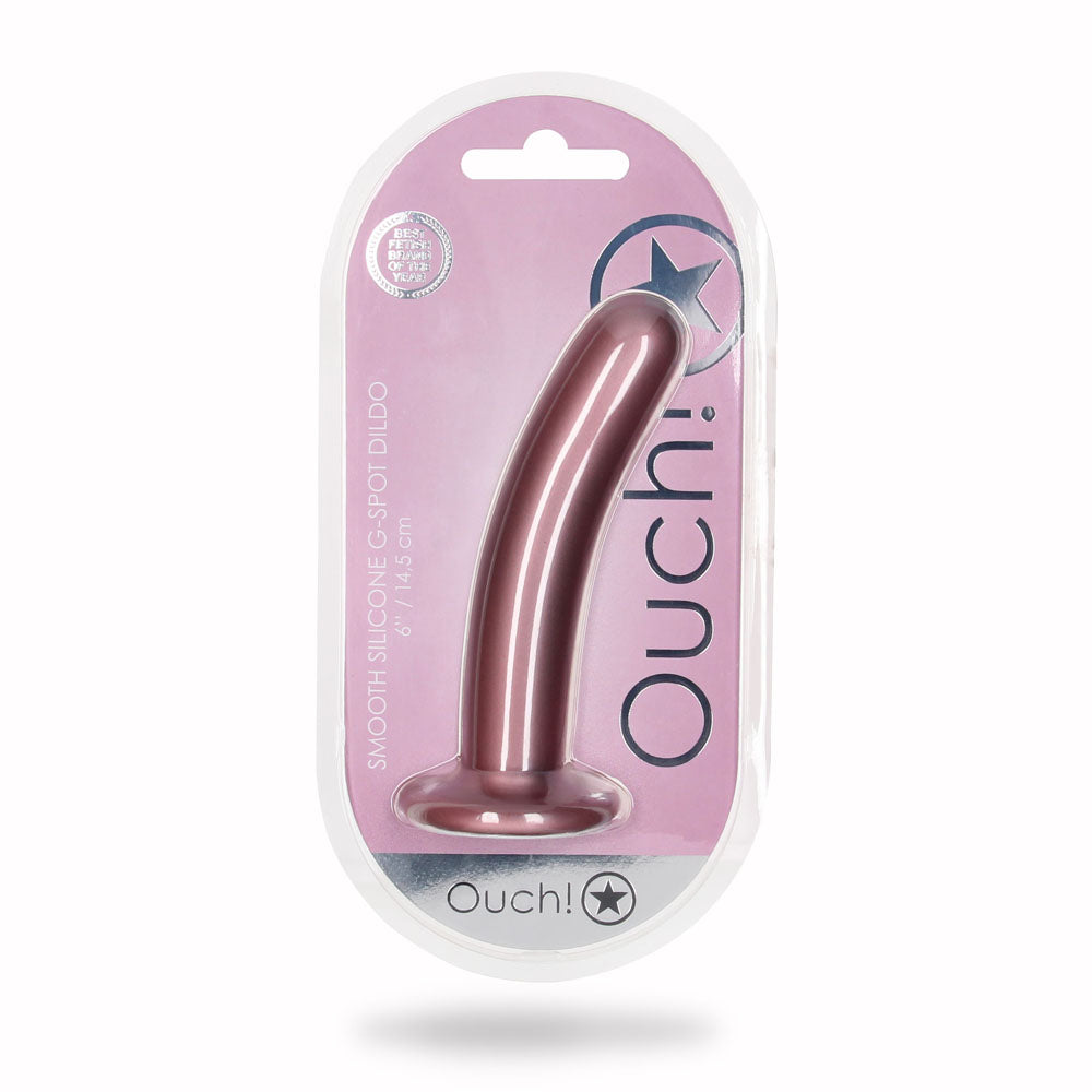 OUCH! Smooth Silicone G-Spot Dildo - 6 / 14.5 cm - Rose Gold 14.5 cm Dildo