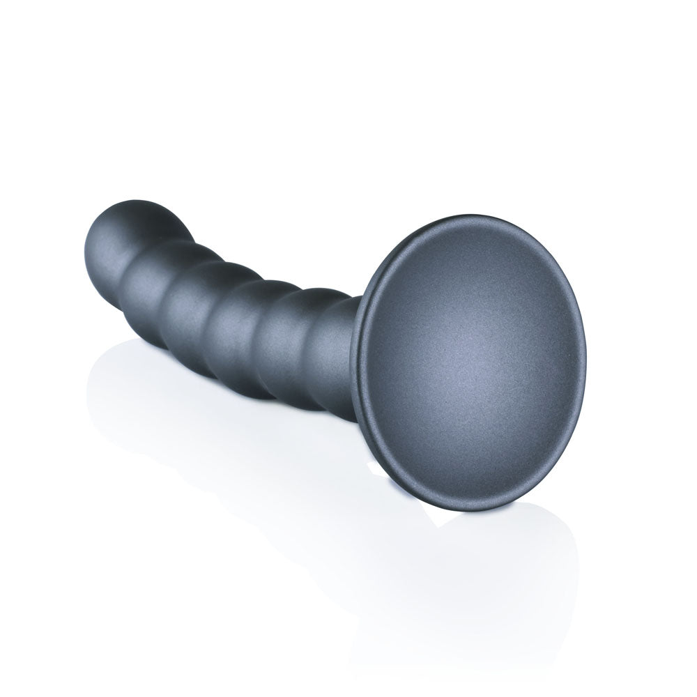 OUCH! Beaded Silicone G-Spot Dildo - 5 / 13cm - Gunmetal 13 cm Dildo