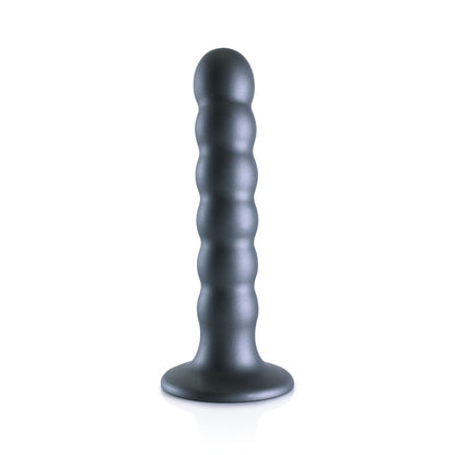 OUCH! Beaded Silicone G-Spot Dildo - 5 / 13cm - Gunmetal 13 cm Dildo