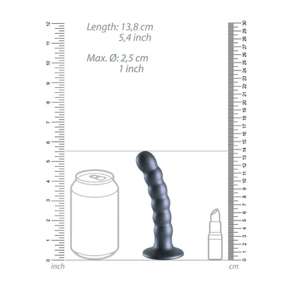 OUCH! Beaded Silicone G-Spot Dildo - 5 / 13cm - Gunmetal 13 cm Dildo