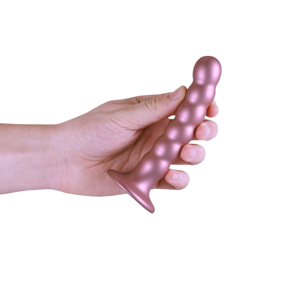 OUCH! Beaded Silicone G-Spot Dildo - 5 / 13cm - Rose Gold 13 cm Dildo