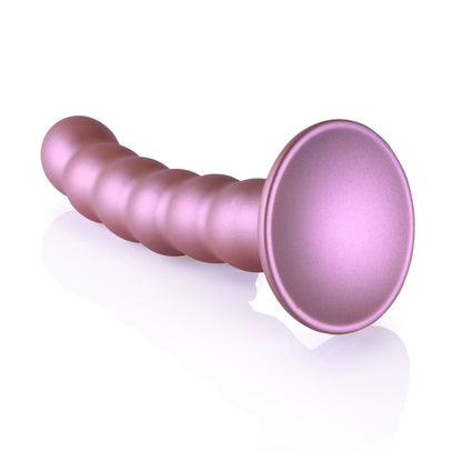 OUCH! Beaded Silicone G-Spot Dildo - 5 / 13cm - Rose Gold 13 cm Dildo