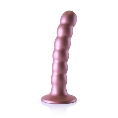 OUCH! Beaded Silicone G-Spot Dildo - 5 / 13cm - Rose Gold 13 cm Dildo