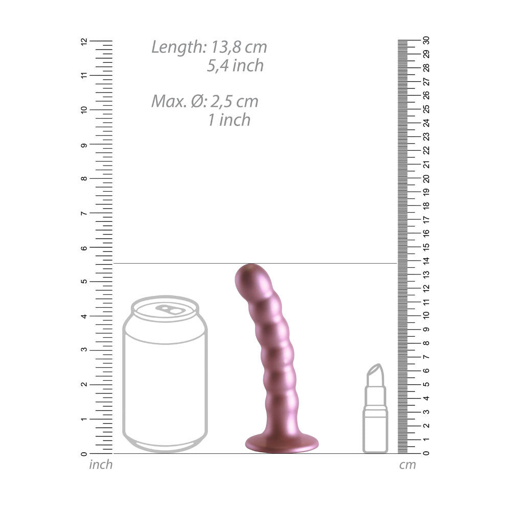 OUCH! Beaded Silicone G-Spot Dildo - 5 / 13cm - Rose Gold 13 cm Dildo