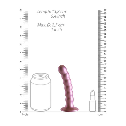 OUCH! Beaded Silicone G-Spot Dildo - 5 / 13cm - Rose Gold 13 cm Dildo