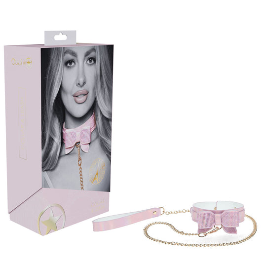 OUCH! Paris Collection - Collar with Leash - Pink Restraint