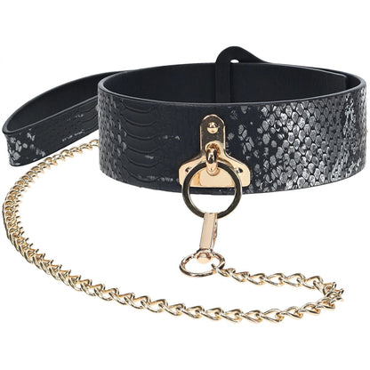 OUCH! Florence Collection - Collar with Leash - Black Restraint