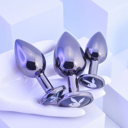 Playboy Pleasure PLEASURE 3 WAYS - Metal Butt Plugs - Set of 3 Sizes