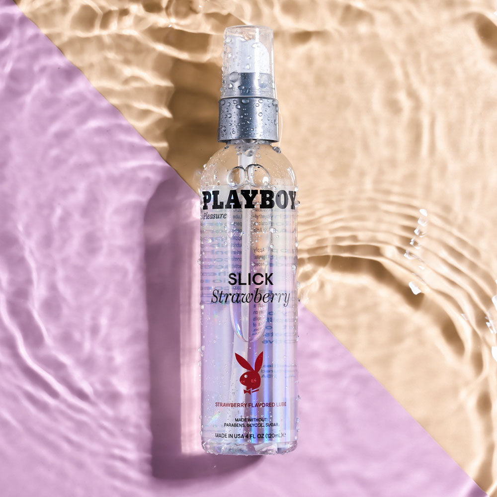 Playboy Pleasure SLICK STRAWBERRY - 120 ml - Strawberry Flavoured Water Based Lubricant - 120 m