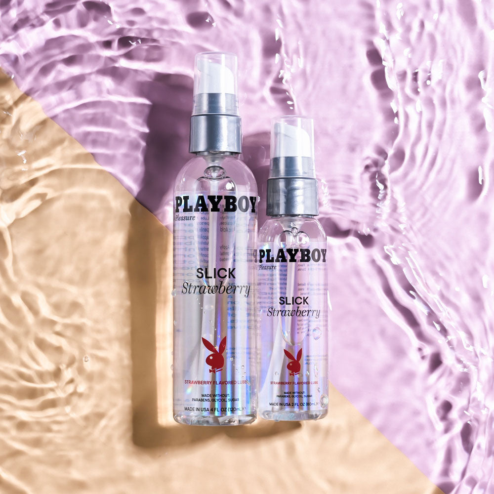 Playboy Pleasure SLICK STRAWBERRY - 120 ml - Strawberry Flavoured Water Based Lubricant - 120 m