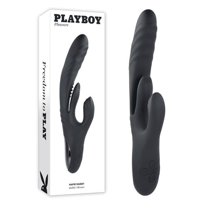 Playboy Pleasure RAPID RABBIT - Black 26.4 cm USB Rechargeable Rabbit Vibrator