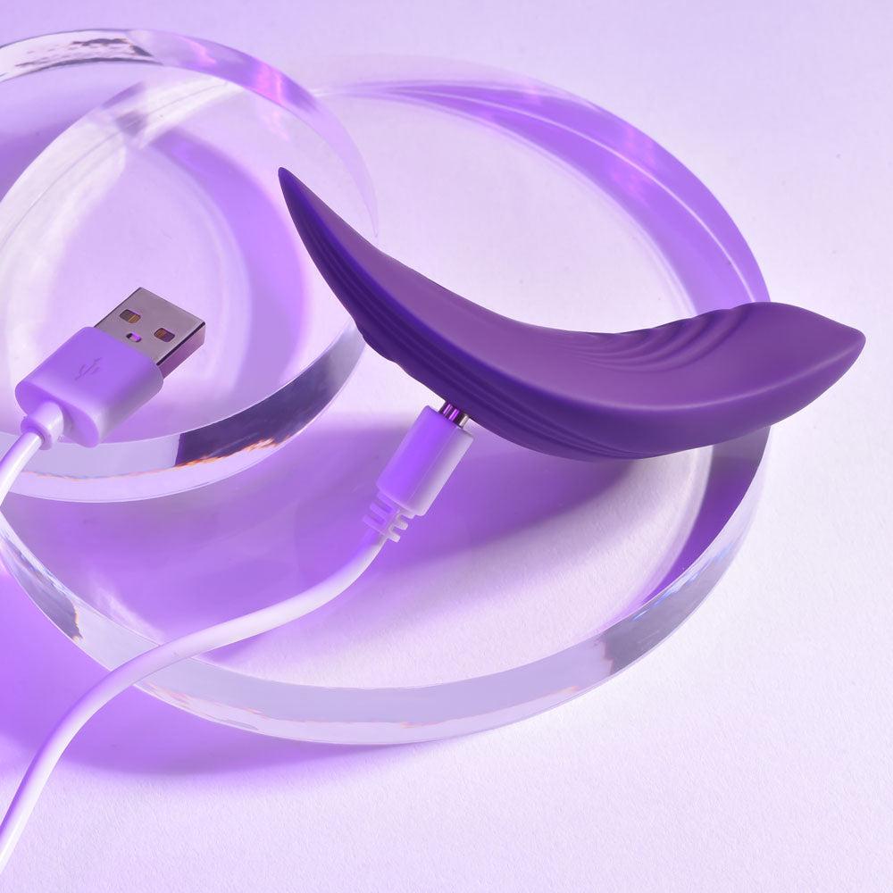 Playboy Pleasure OUR LITTLE SECRET - Purple USB Rechargeable Panty Vibrator with Wireless Remot