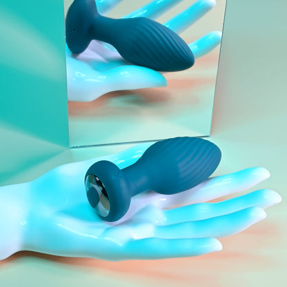 Playboy Pleasure SPINNING TAIL TEASER - Blue 9.7 cm USB Rechargeable Vibrating & Rotating Butt