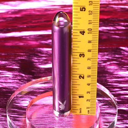 Playboy Pleasure AMETHYST - Purple 12.4 cm USB Rechargeable Glass Tipped Mini Vibrator