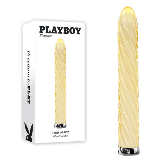 Playboy Pleasure TWIST OF FATE - Yellow Glass 17.5 cm USB Rechargeable Vibrator