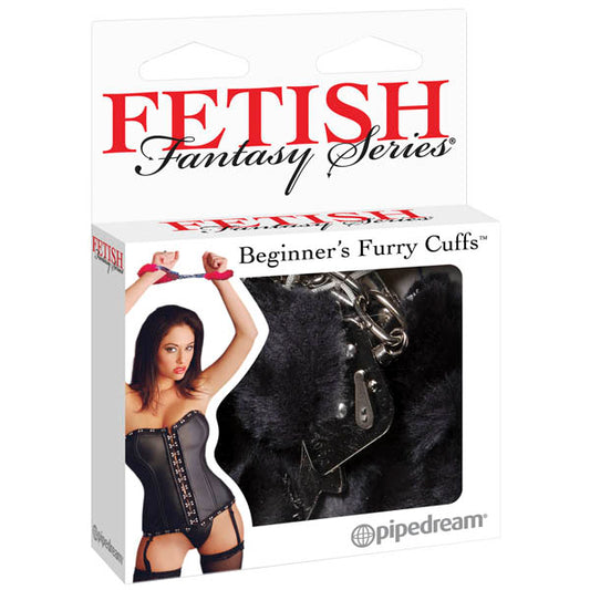 Fetish Fantasy Series Beginners Furry Cuffs - Black Fluffy Cuffs