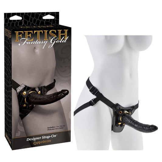 Fetish Fantasy Gold Designer Strap-On - Black/Gold 18 cm (7) Strap-On