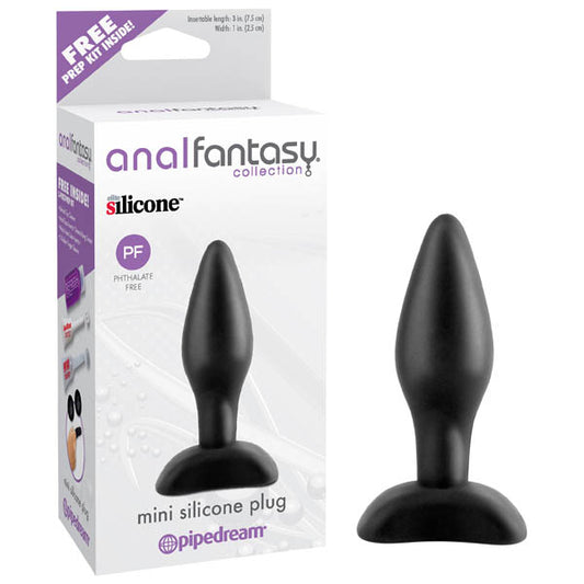 Anal Fantasy Collection Mini Silicone Plug - Black 7.5 cm (3) Butt Plug