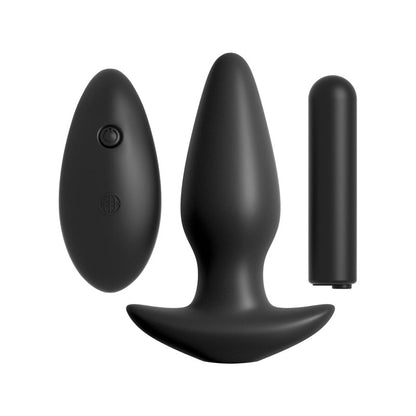 Anal Fantasy Collection Remote Control Silicone Plug - Black 10 cm (4) Rechargeable Vibrating B