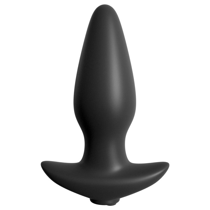 Anal Fantasy Collection Remote Control Silicone Plug - Black 10 cm (4) Rechargeable Vibrating B