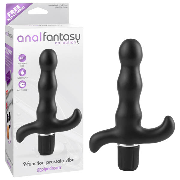 Anal Fantasy Collection 9-function Prostate Vibe - Black 11.4 cm (4.5) Vibrating Prostate Massa