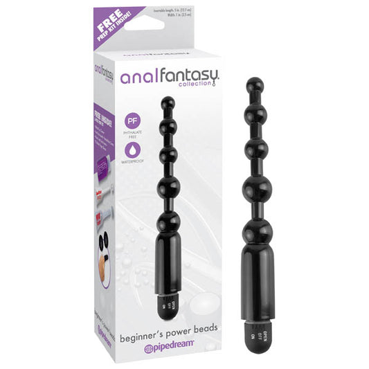 Anal Fantasy Collection Beginners Power Beads - Black 12.7 cm (5) Vibrating Anal Beads